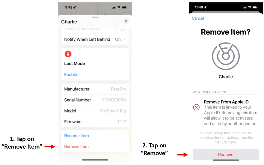 How to remove your YIP Smart Tag from your iPhone – YIP Help Center